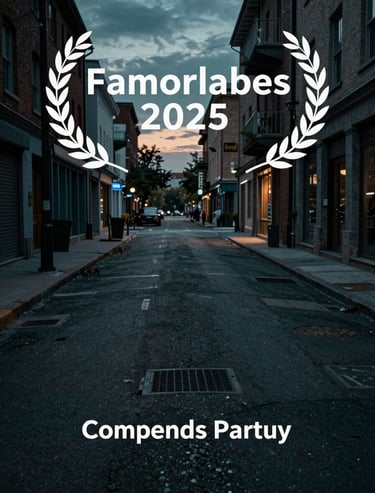 An urban street scene at dusk with gritty textures and deep midnight teal color grading, cinematic perspective.