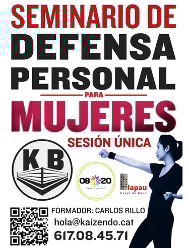 Cartel del seminario de defensa personal para mujeres