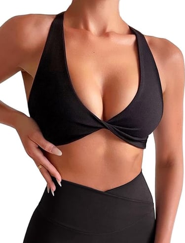 Top al cuello negro pole dance