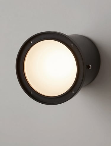 Close-up of a 3D rendered lighting fixture in a minimalist interior. Focus on the play of light and shadow, sophisticated design, soft white background.