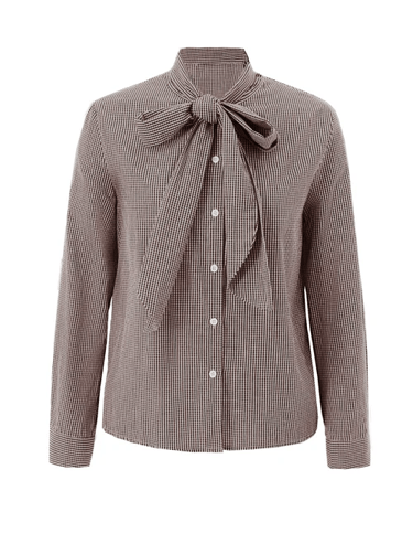women's brown plaid shirt
