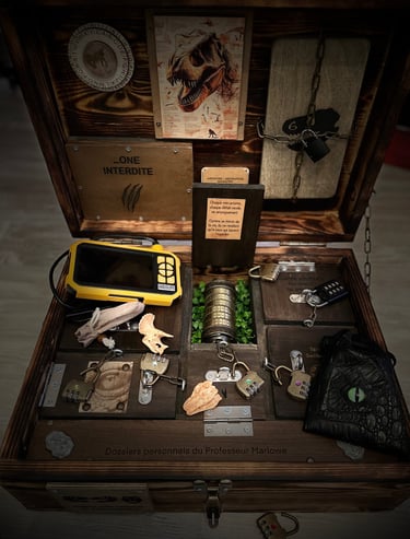 escape box mallette dinosaure