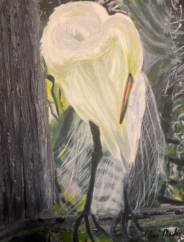 White Crane by Elaine Madere