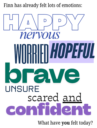 An emotions check-in page from the book The Brown Dog of the Green Glen