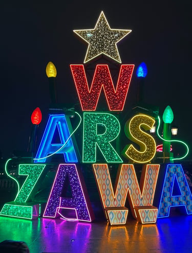 Warsaw in fairy lights