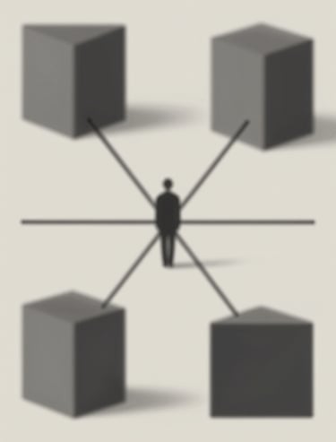 Philosophical architectural diagram showing the connection between human and space, minimalist charcoal and sand palette #F9F7F2 #333333