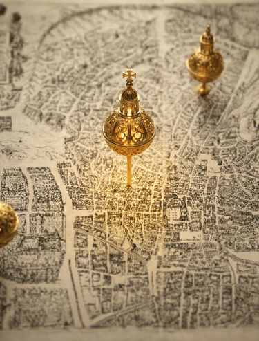 Mapa antiguo de Granada señalando hospitales históricos perdidos.