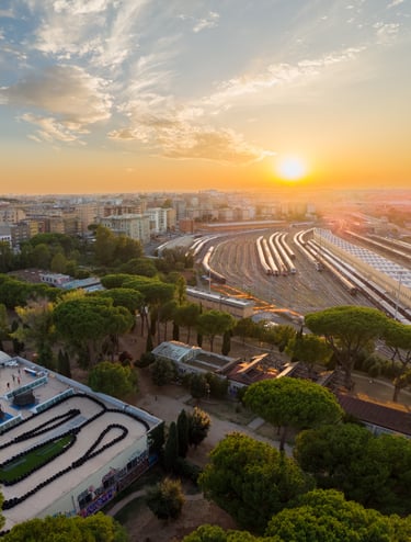 un parco di Roma visto dal drone