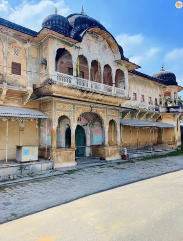 Heritage temple standing gracefully near Devyani Kund.  
