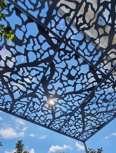 tôle laser d'une pergola à vernaison