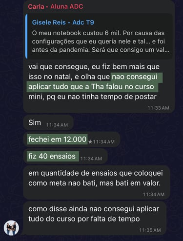 depoimento da aluna Carla