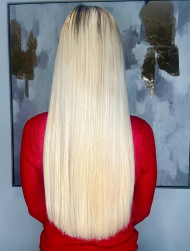 Before and after keratin bonds hair extensions St Albans