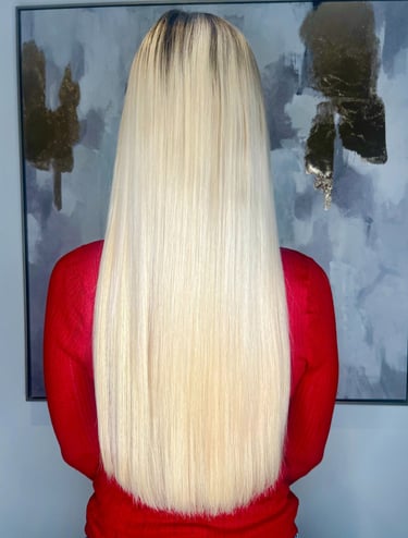 Before and after keratin bonds hair extensions St Albans