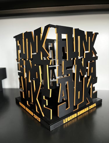 Trophée imprimé en 3D pour un concours de danse funk