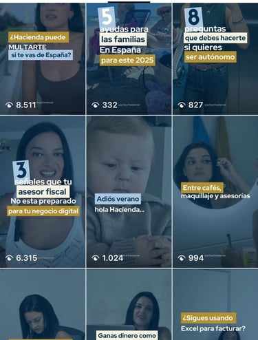 reels y portadas de los reels de activa freelancer