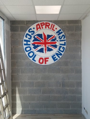 graffiti corporativo academia inglés