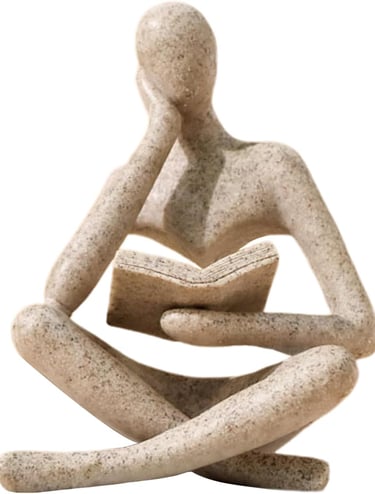 Modern Thinker Statue on bookshelf as a decorative accent for stylish home décor