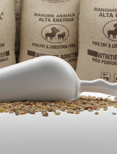 Pelle pour aliments du bétail. Conçue pour une distribution hygiénique de la nourriture animale.