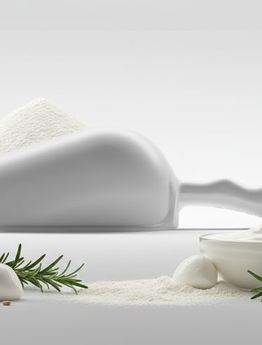 Pelle pour farine et produits laitiers. Certifiée HACCP pour un usage alimentaire professionnel.