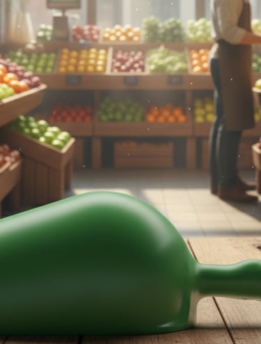 Sessola verde professionale per banchi frutta e verdura. Design ergonomico conforme alle norme HACCP.