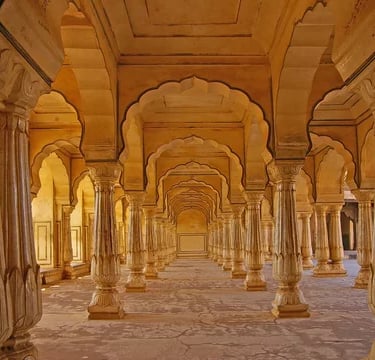 Courtyard of Amer Fort in Jaipur