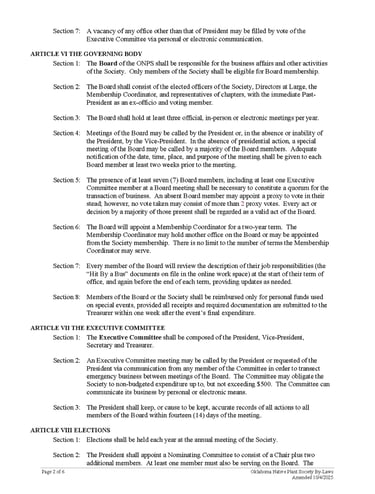2025 By-Laws, page 2 of 6