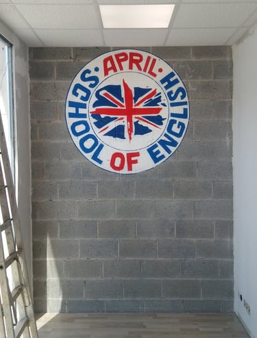 graffiti corporativo academia inglés