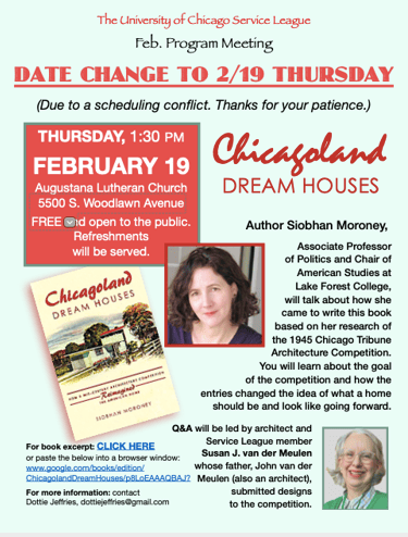 February 2026 Program Flyer - Chicagoland Dream Houses