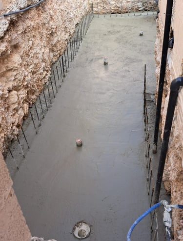 Pool Floor Fundation with heating system in La Marina Costa Blanca