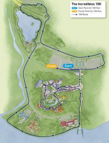 2018 Hong Kong Disneyland The Incredibles 10K race course map