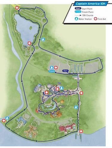 2017 Hong Kong Disneyland Captain America 10K Course Map