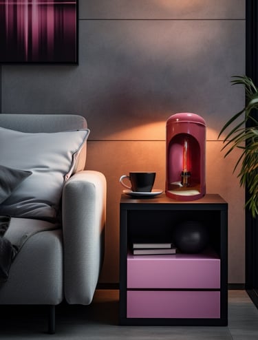 luminaire artisanal en acier upcyclé Luceo rose vintage