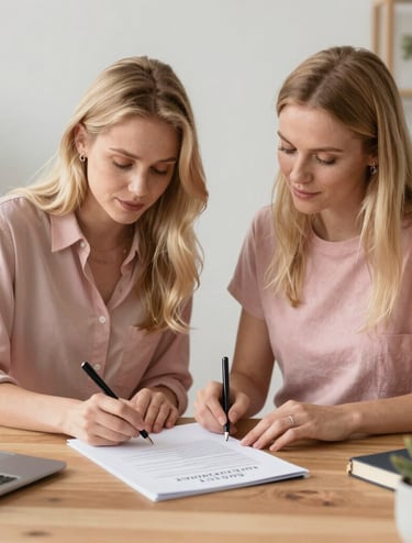 Cynthia Núñez warmly engaging with a guest during a live Modo Fem radio broadcast
