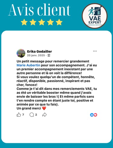 VAE EXPERT - Marie Aubertin - témoignage Accompagnement VAE en Alsace