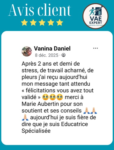 VAE EXPERT - Marie Aubertin - témoignage Accompagnement VAE en Alsace