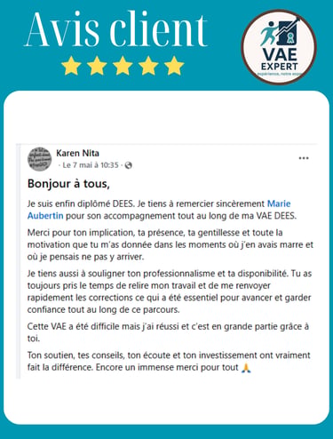 VAE EXPERT - Marie Aubertin - témoignage Accompagnement VAE en Alsace