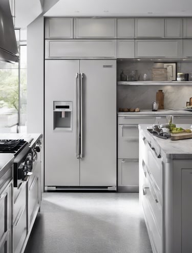 a kitchen with a center island with stools