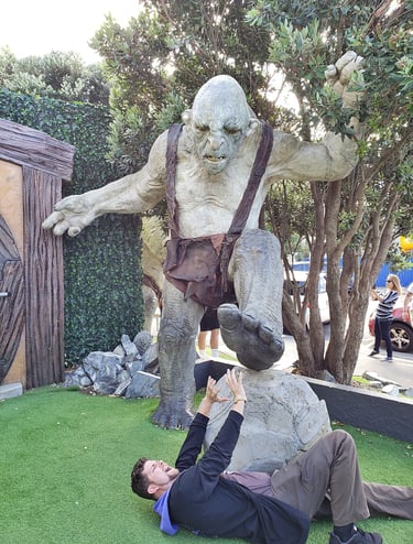 Steven finds some trouble at Weta Studios in Wellington, New Zealand