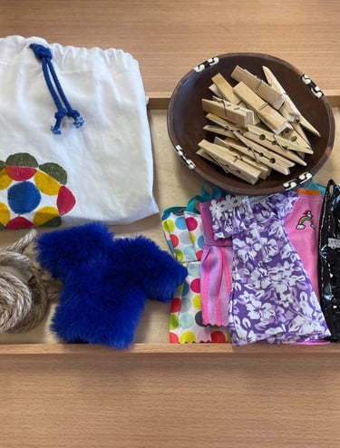 Adaptiertes Montessori-Material: Übung des täglichen Lebens Wäsche aufhängen Montessori-Therapie LB