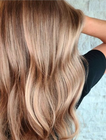 Lived-in blonde hair color by Balayage & Color specialist by Calgary hairstylist Kathy Page