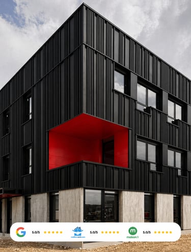 Bardage façade moderne noir – architecture contemporaine