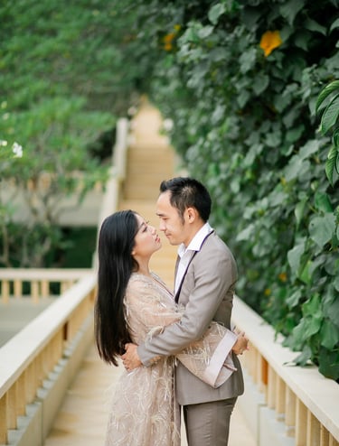 Intimate prewedding moment at ivy corridor in Amankila Karangasem Bali