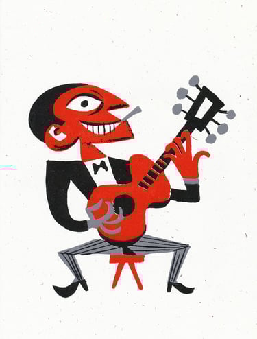 Cool Jazz Guitarist by Jim Flora