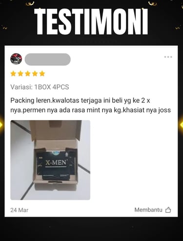 Testimoni konsumen permen xmen atau permen x-men.