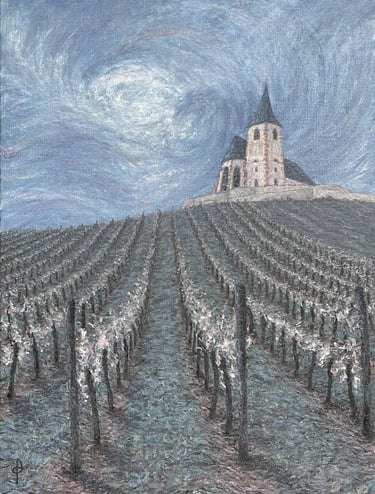 Tableau peinture à l'huile - Hunawihr