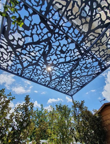tôle laser d'une pergola à vernaison