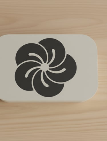 Vista superior de una caja impresa en 3D.