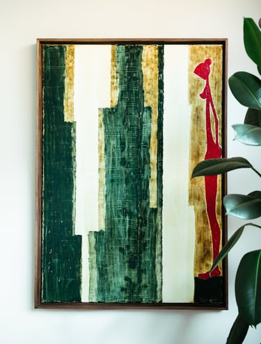 70cm x 100cm, oil painting on cotton with mineral and plant based dyes