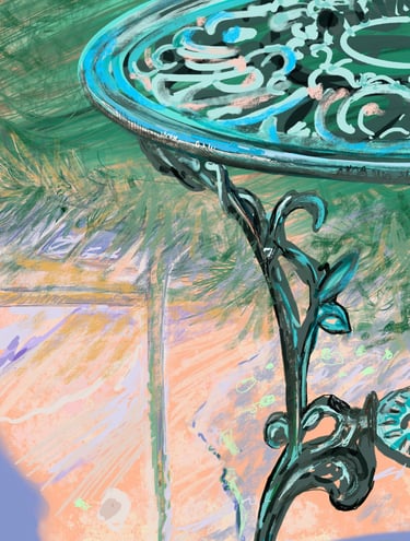 Patio table - digital drawing
