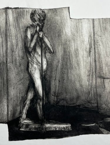 Tetra Pak dry point: Man with a brush